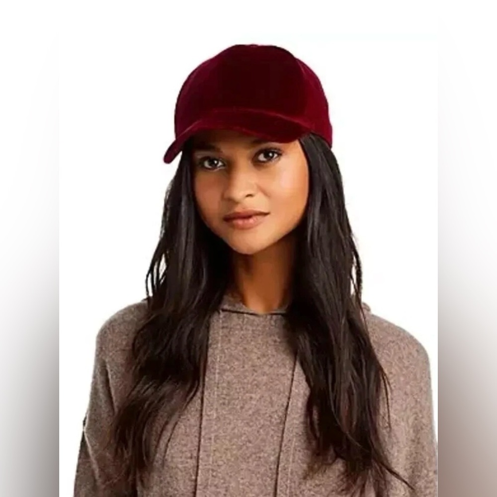 Surell Velvet Baseball Cap Bordeaux/Burgundy